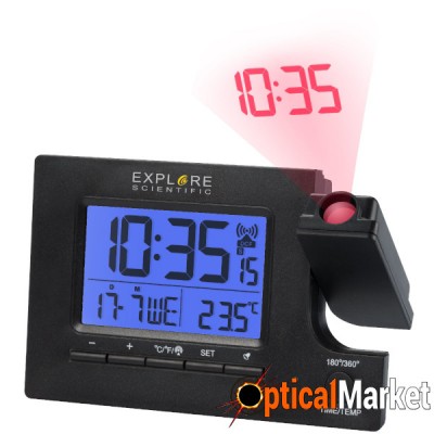  Годинник проекційний Explore Scientific Slim Projection RC Dual Alarm Black (RDP1003CM3LC2) 