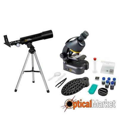 Микроскоп National Geographic Junior 40x-640x и Телескоп 50/360 с кейсом