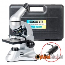 Микроскоп Sigeta Prize Novum 20x-1280x с камерой 0.3MP в кейсе