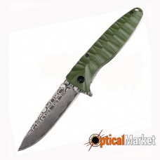 Складной нож Ganzo G620, зеленый (травление)