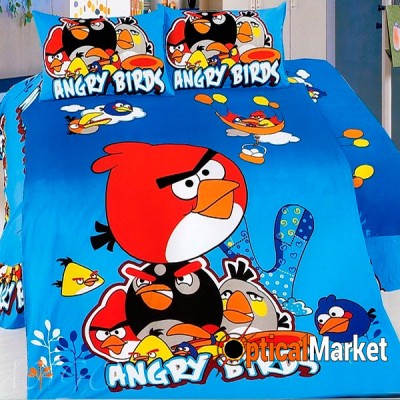 Детское постельное белье Love You Angry Birds Blue полуторное