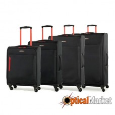 Комплект чемоданов Members Hi-Lite (S/M/L/XL) Black 4шт