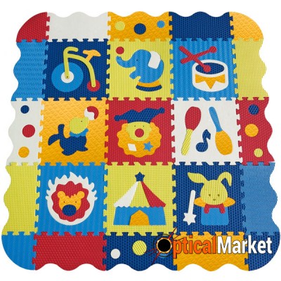 Дитячий килимок-пазл Baby Great Дивовижний цирк з бортиком 122х122см (GB-М129СЕ)